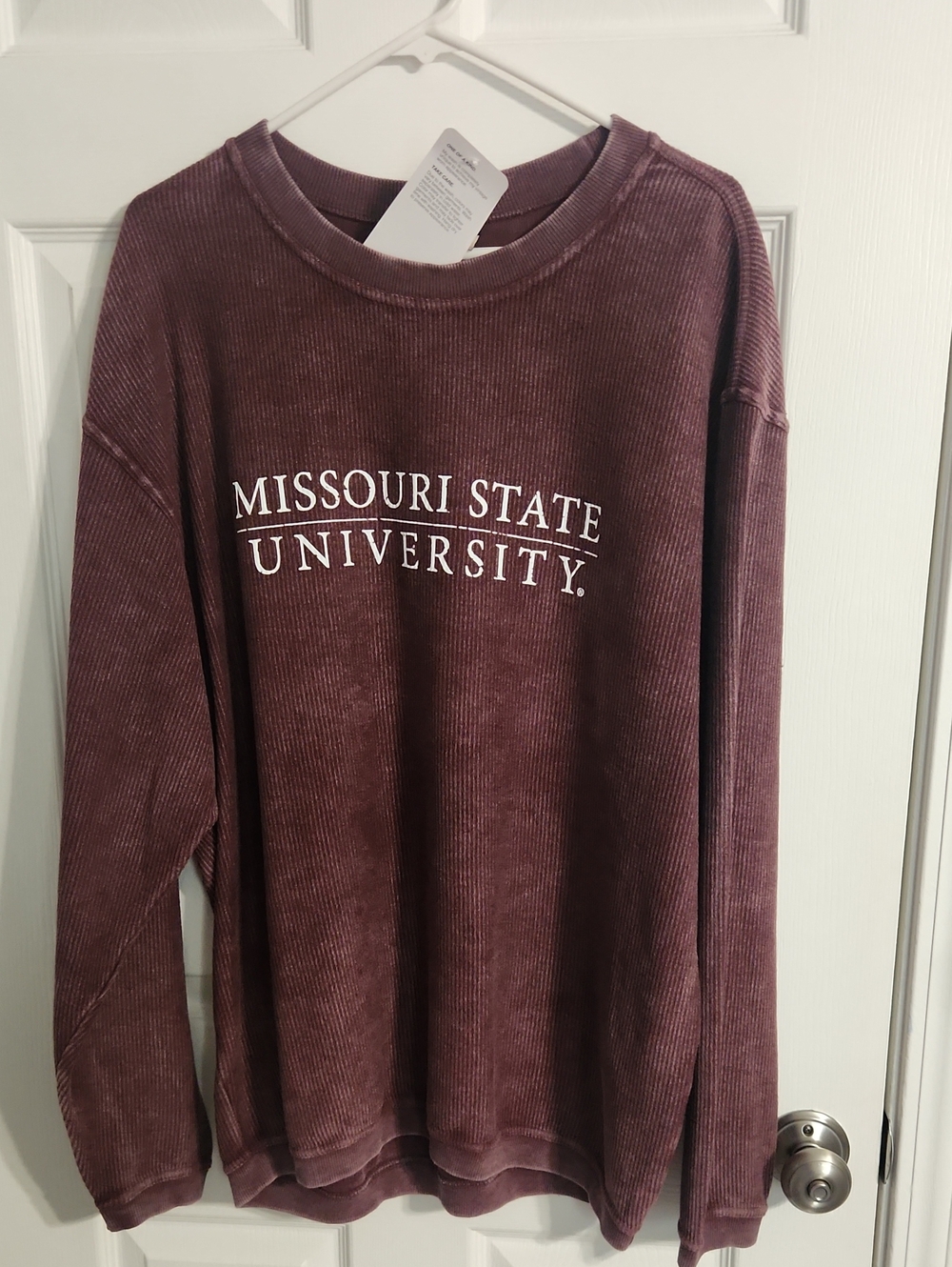 NWT. Chica-d Missouri State University Corded Sweatshirt Sz. L MSU Bears